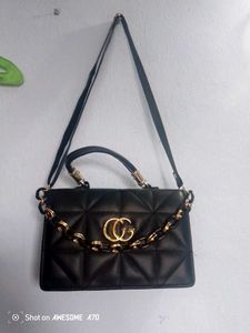 Black Quilted Chain Shoulder Bag