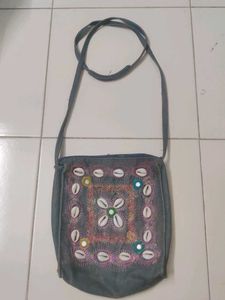 Denim Crossbody with Shell Design