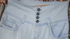 High-Waisted Light Wash Jeans