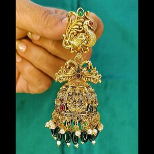 Golden Peacock Earrings