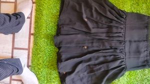 Girls' Black Embroidered Dress