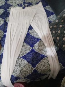 White Cotton pattiala pant xxl