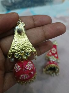 Dark Pink Jhumkas