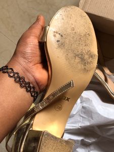 Max Gold Block Heels