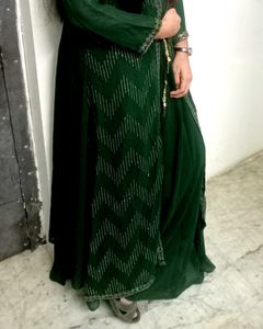 Green Gown With Shrug