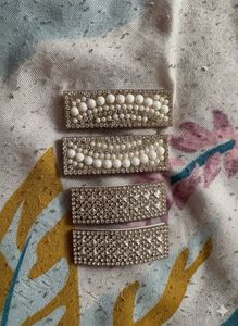 Pearl & Rhinestone Hair Clips (Set of 4)