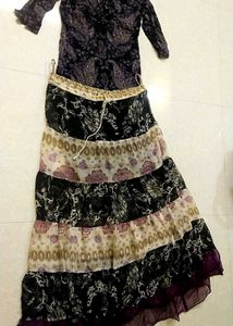Boho Layered Midi Skirt