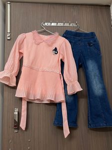 new Cute Girls&#39; Top &amp; Jeans Set 5-7 yr o