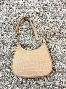Beige Croc Handbag