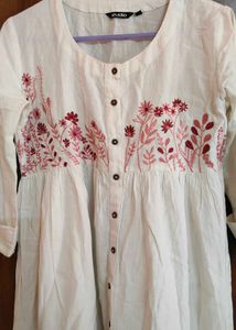 Embroidered White Dress
