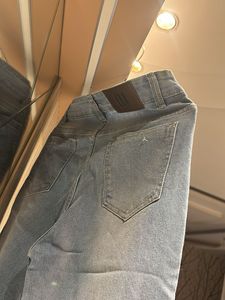 Blue straight leg pant