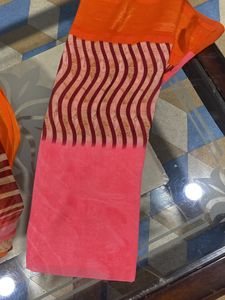 Synthetic sari with blouse material