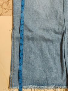 Flared Denim Jeans With Bottom Cut🎀