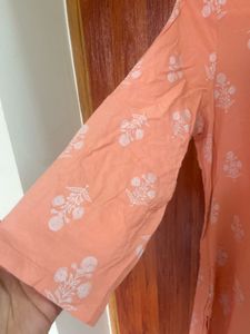 Peach Printed Kurta