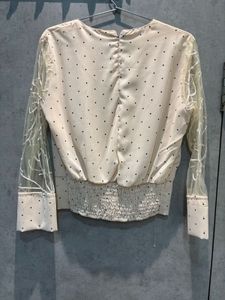 🔥Polka Dot Sheer Sleeve Top🔥