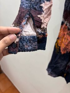 Patterned Casual Dress With Lace On Borders