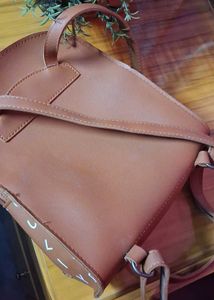 Brown Letter Print Backpack