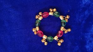 Cristal With Ghughri (Green &amp; Maroon)