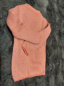 Peach Shimmery Knit Sweater