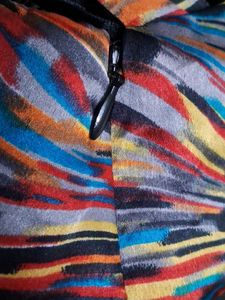 Abstract One-Shoulder Mini Dress With Side Zip.