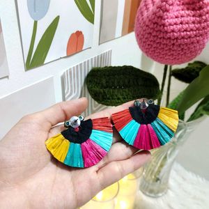 Multicolored Handmade Beaded Earrings🌺