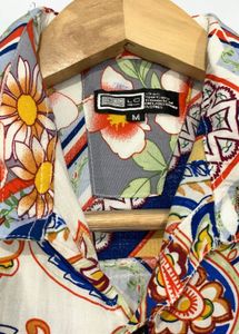 Multicoloured Floral Half Sleeve Shirt Chest 34 In