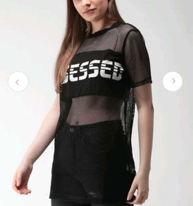 Forever 21 Semi-Sheer Longline Top