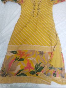 Heavy Embroidery Mustard Kurti