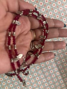 Leaf Ankle Bracelets - Red Beaded