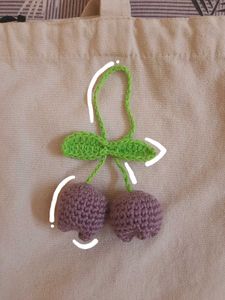 Cute Crochet tulip bag charm