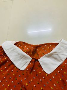 Collared Polka Dot Peplum Top