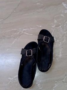 Black Buckle Detail Sandals