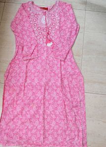 Pink Embroidered Kurta &amp; pants with dupatta