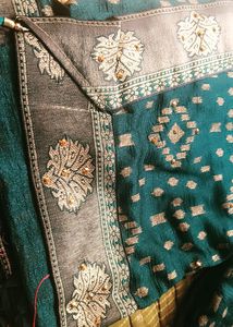 Green Saree Sambalpuri Design