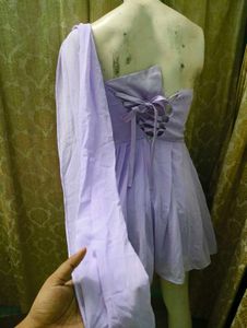 Lavender One-Shoulder Mini Dress