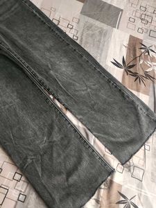 Gray Wide Leg Jeans
