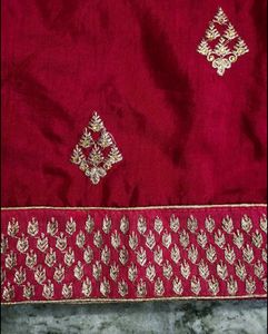 Red Silk Saree With Blouse
