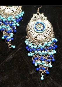 Stunning Blue Beaded Earrings