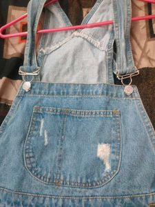 Blue Denim Mini Dungaree Dress