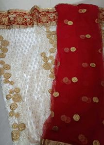 White Red Lehenga and Dupatta Negotiable