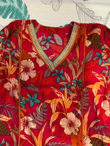 3 Piece: Floral Print Kurta Pant Dupatta Set Women