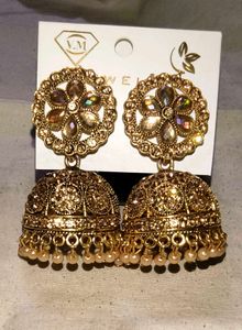 Golden Jhumka Earrings