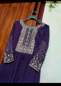 Elegant Purple Ethnic Anarkali Set