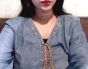 INC Denim Lace-Up Top