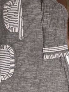 Grey Striped Kurta