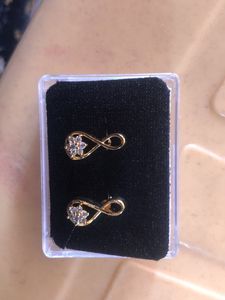One Gram Gold Infinity Earring