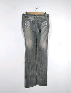 Grey Embroidered Jeans (Women&#39;s)