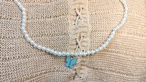 Pearl Necklace With Butterfly Charm