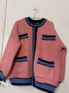 Pink Fuzzy Knit Cardigan