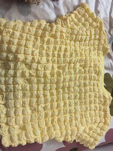 Textured Yellow Crop Top